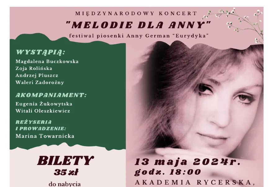 Koncert "Melodie dla Anny" - festiwal piosenki Anny German "Eurydyka"